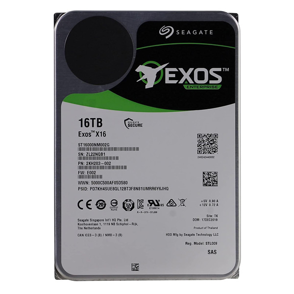 Seagate Exos X16 Pevný disk HDD 512E/4KN SAS 16 TB 3,5" SAS 7200 Seagate Exos X16 Pevný disk HDD 512E/4KN SAS 16 TB 3,5" SAS 7200
