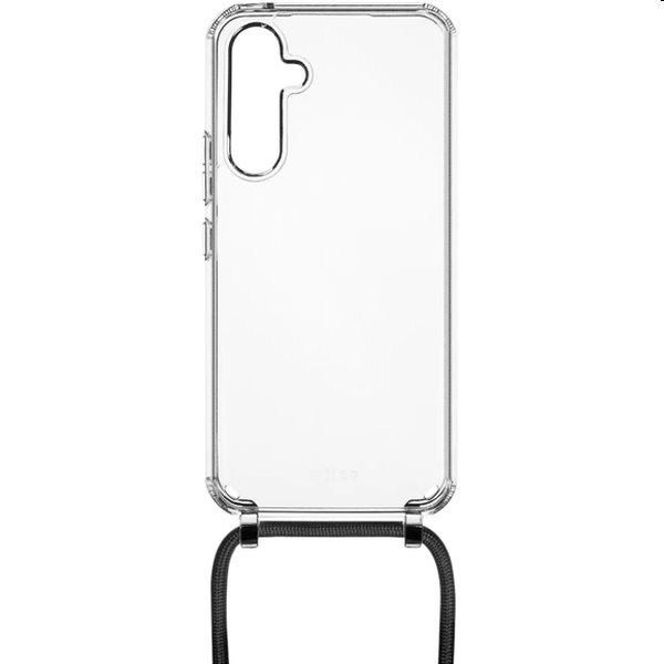 Zadný kryt FIXED Pure Neck so šnúrkou na krk pre Samsung Galaxy S23, čierna