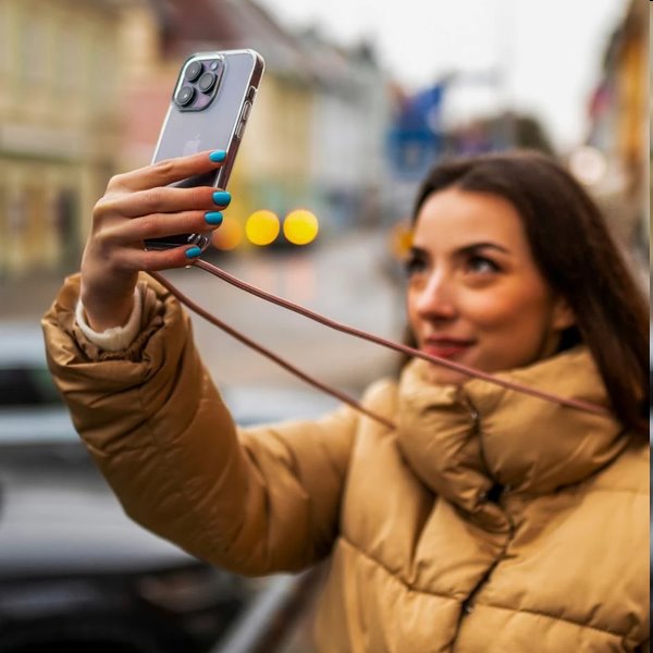 Zadný kryt FIXED Pure Neck so šnúrkou na krk pre Samsung Galaxy A54 5G, ružová