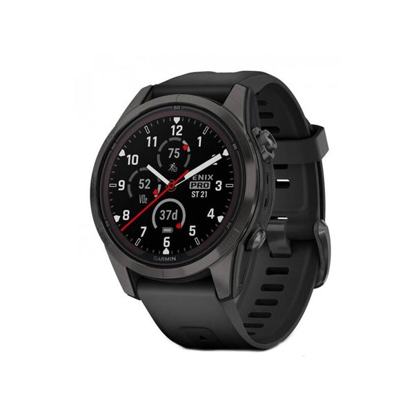 Garmin fenix 7S Pro Sapphire Solar, Carbon Gray DLC Titanium, Black Band