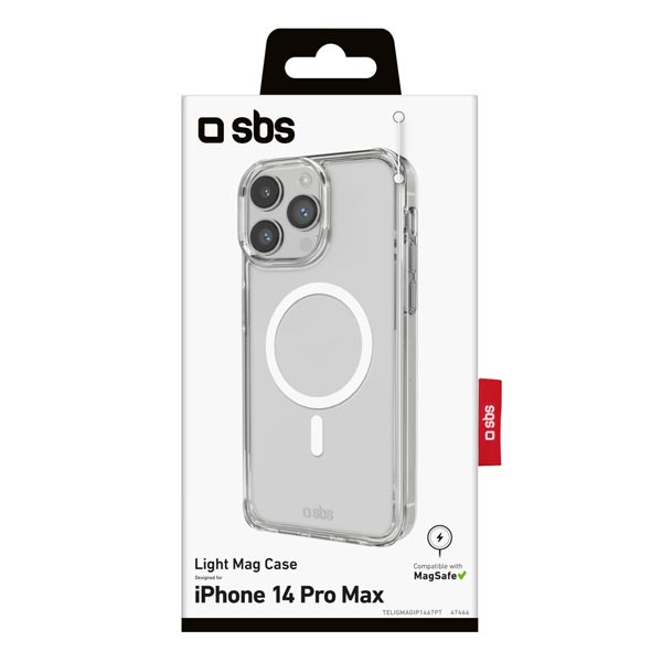 Zadný kryt SBS Light Mag s MagSafe pre iPhone 14 Pro Max, transparentná