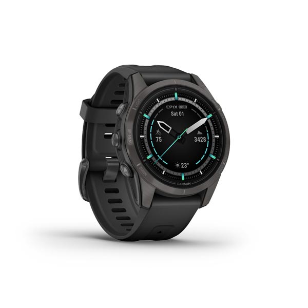 Garmin epix Pro (g2) Sapphire, 42mm, Carbon Grey DLC Titanium, Black band