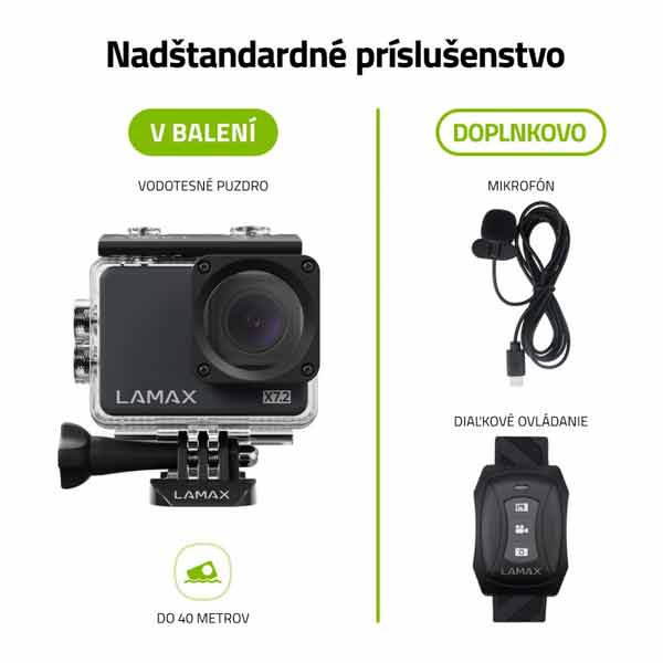 LAMAX X7.2 akčná kamera, čierna