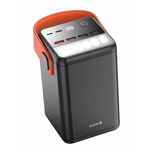 Swissten Power Line powerbanka 60000 mAh 65 W, PD, čierna Swissten Power Line powerbanka 60000 mAh 65 W, PD, čierna