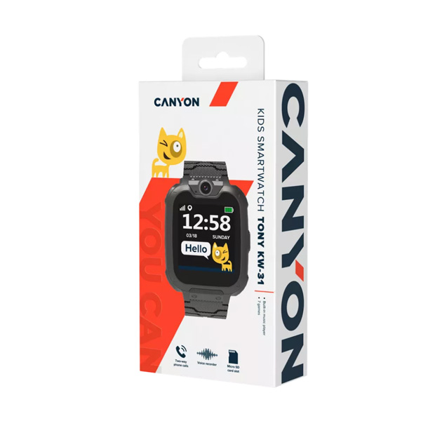 Canyon KW-31, Tony, smart hodinky pre deti, čierna