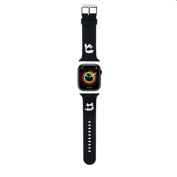 Karl Lagerfeld Karl and Choupette Head NFT remienok pre Apple Watch 42/44 mm, čierna