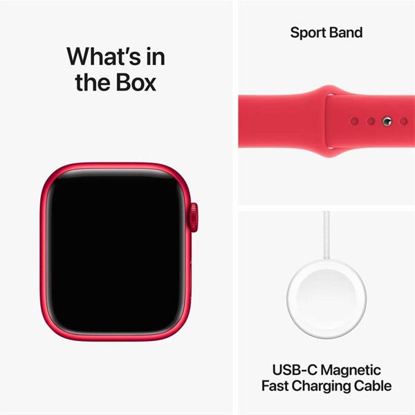 Apple Watch Series 9 GPS 41mm (PRODUCT) červená , hliníkové puzdro so športovým remienkom  (PRODUCT) červená - M/L