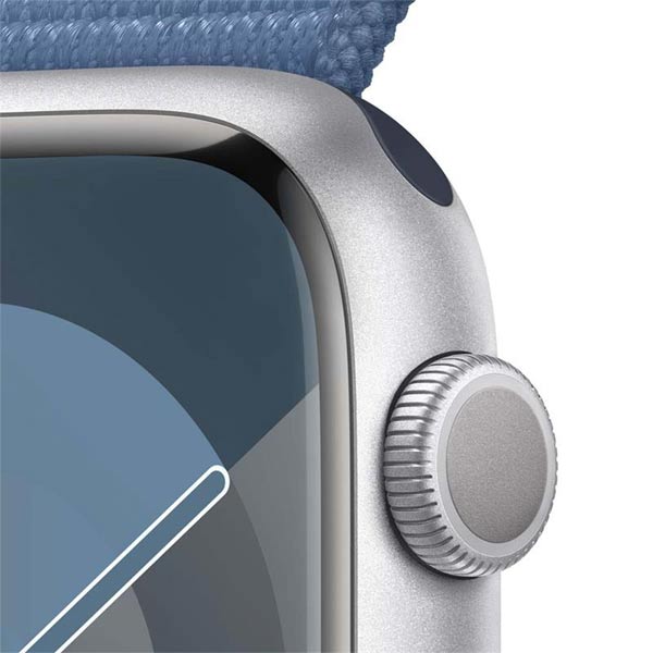 Apple Watch Series 9 GPS 41mm Silver Aluminium Case with Winter Blue Sport Loop