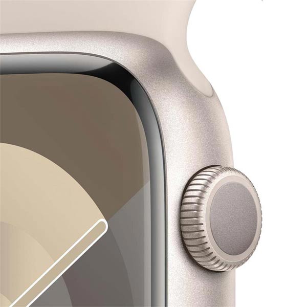 Apple Watch Series 9 GPS 45mm hviezdna biela , hliníkové puzdro so športovým remienkom hviezdna biela - S/M