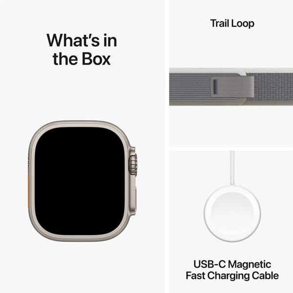 Apple Watch Ultra 2 GPS , 49mm , titánové puzdro  s trailovým remienkom zelená/šedá - S/M