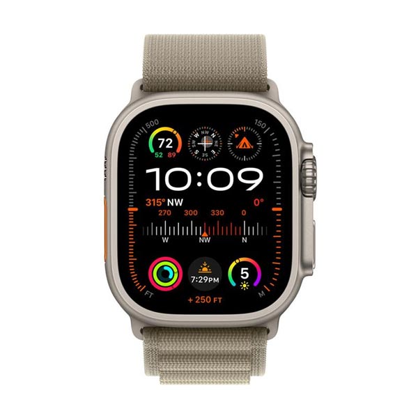 Apple Watch Ultra 2 GPS , 49mm , titánové puzdro  s alpinským remienkom olivová - L