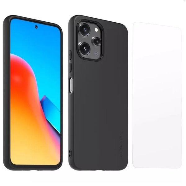 Zadný kryt a ochranné sklo Made for Xiaomi TPU pre Xiaomi Redmi 12 4G/5G, čierna Zadný kryt a ochranné sklo Made for Xiaomi TPU pre Xiaomi Redmi 12 4G/5G, čierna