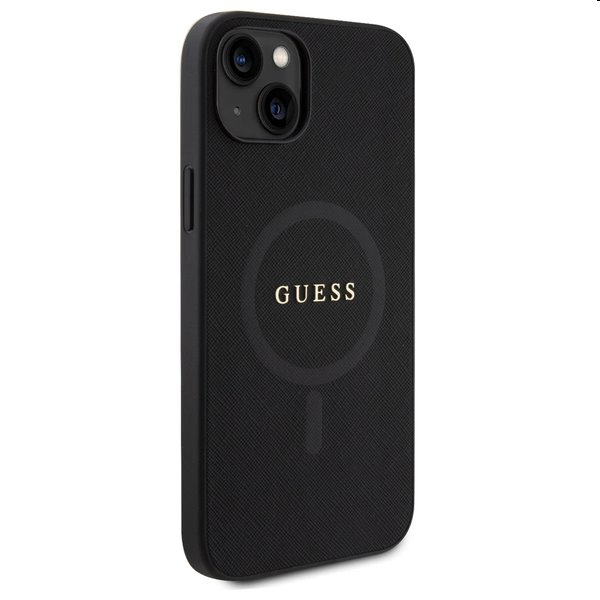 Zadný kryt Guess PU Saffiano MagSafe pre Apple iPhone 15, čierna Zadný kryt Guess PU Saffiano MagSafe pre Apple iPhone 15, čierna