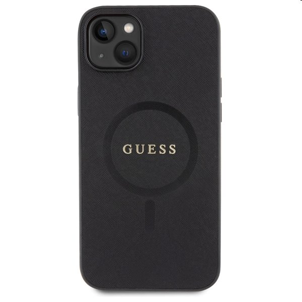 Zadný kryt Guess PU Saffiano MagSafe pre Apple iPhone 15, čierna Zadný kryt Guess PU Saffiano MagSafe pre Apple iPhone 15, čierna