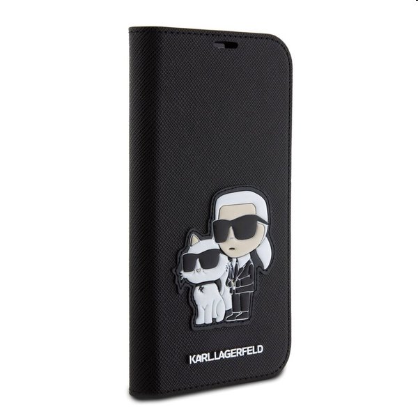 Zadný kryt Karl Lagerfeld PU Saffiano Karl and Choupette NFT Book pre Apple iPhone 15 Pro, čierna