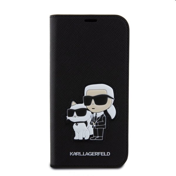Zadný kryt Karl Lagerfeld PU Saffiano Karl and Choupette NFT Book pre Apple iPhone 15 Pro Max, čierna