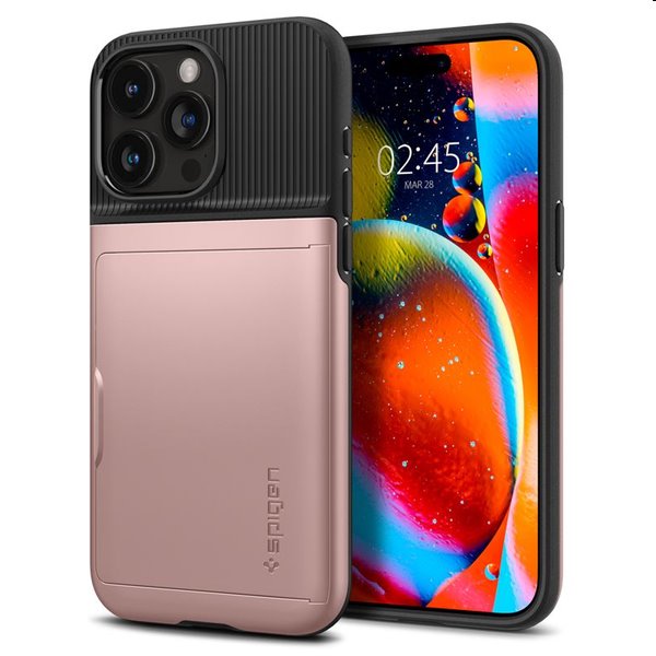 Zadný kryt Spigen Slim Armor CS pre Apple iPhone 15 Pro Max, ružovozlatá
