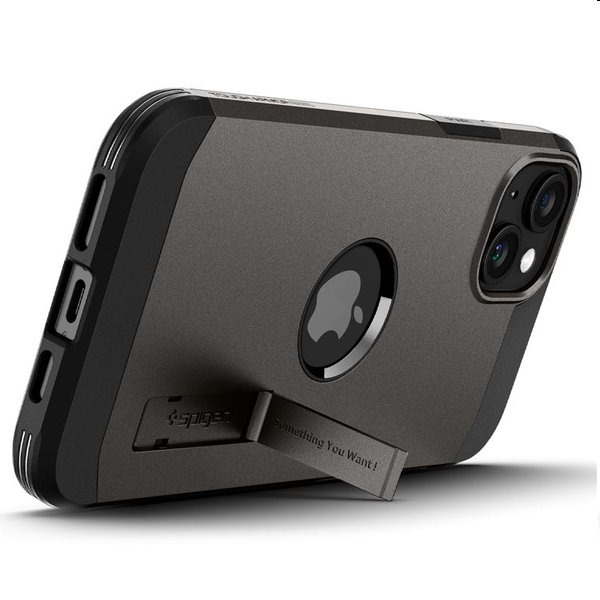 Zadný kryt Spigen Tough Armor MagSafe pre Apple iPhone 15 Plus, gunmetal