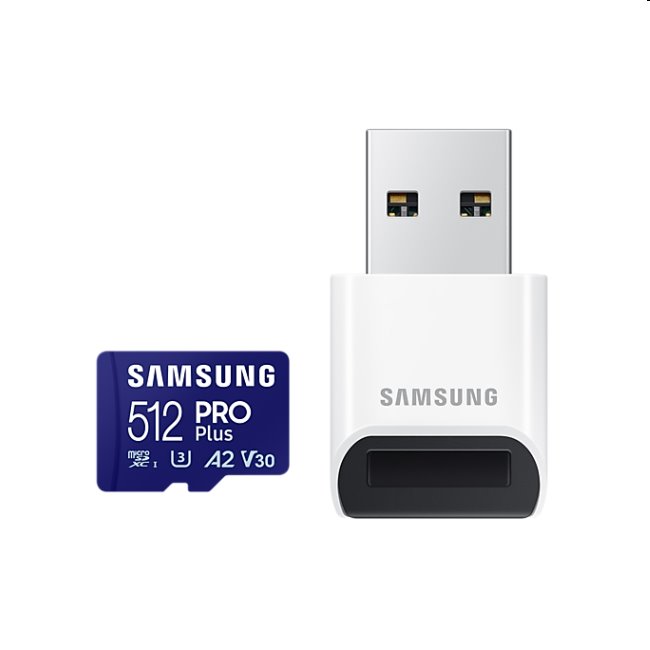 Samsung PRO Plus Micro SDXC 512 GB, USB adaptér Samsung PRO Plus Micro SDXC 512 GB, USB adaptér