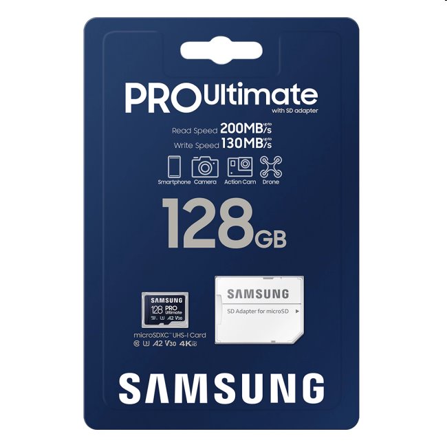 Samsung PRO Ultimate Micro SDXC 128 GB, SD adaptér