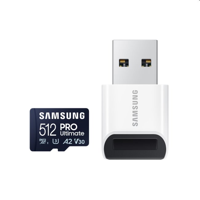 Samsung PRO Ultimate Micro SDXC 512 GB, USB adaptér