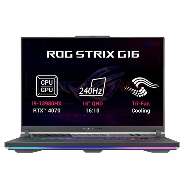 ASUS ROG Strix G16 i9-13980HX, 16 GB, 1TB SSD, 16" FHD, RTX4070, W11H, Eclipse Grey