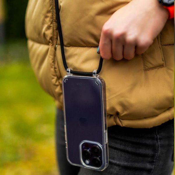Zadný kryt FIXED Pure Neck so šnúrkou na krk pre Apple iPhone 15 Plus, čierna Zadný kryt FIXED Pure Neck so šnúrkou na krk pre Apple iPhone 15 Plus, čierna