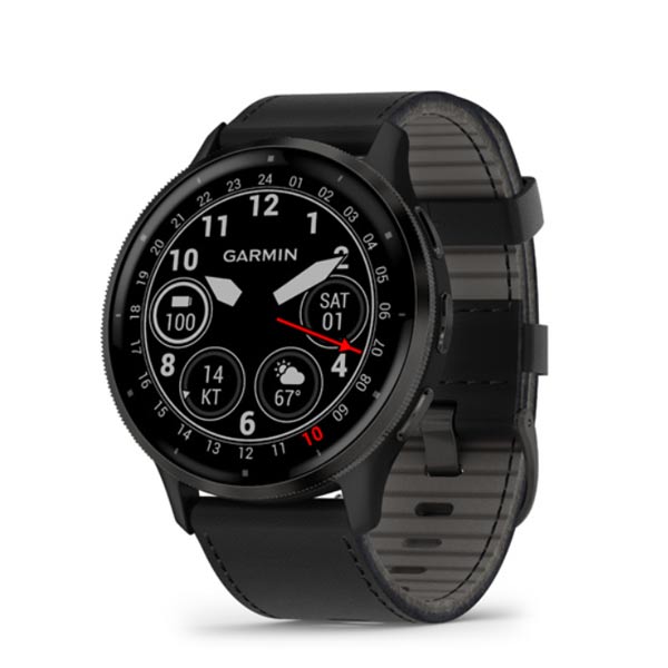 Garmin VENU 3, Black/Slate, Leather