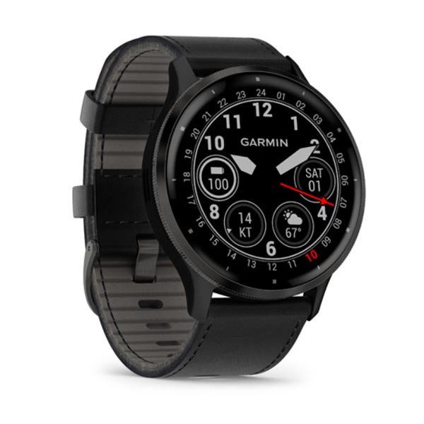 Garmin VENU 3, Black/Slate, Leather