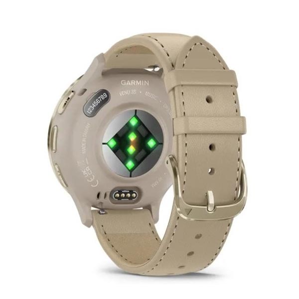 Garmin VENU 3S, French Gray/Soft Gold, Leather