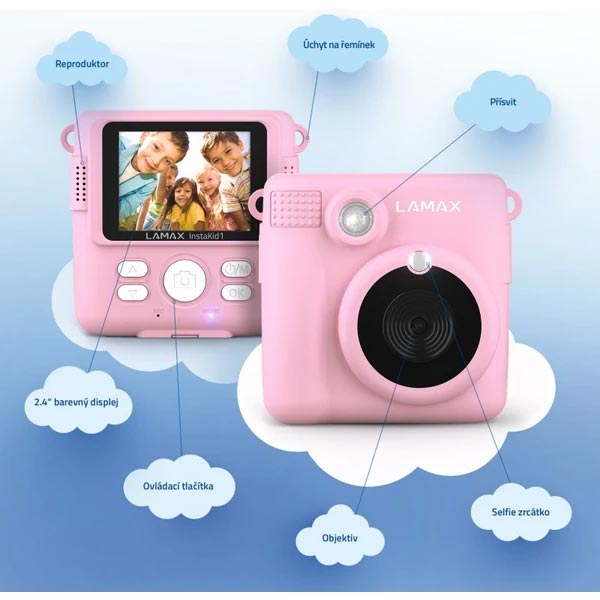 Lamax InstaKid1 detský fotoaparát ružový Lamax InstaKid1 detský fotoaparát ružový