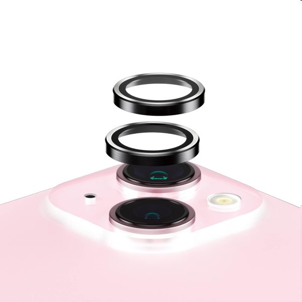 PanzerGlass Ochranný kryt objektívu fotoaparátu Hoops pre Apple iPhone 15, 15 Plus, čierna