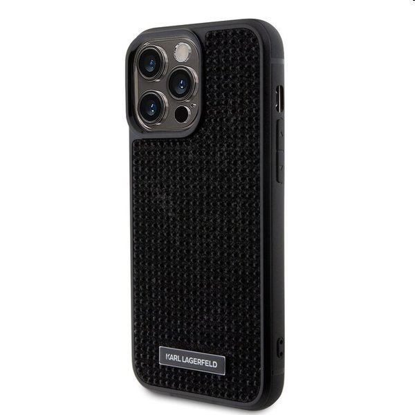 Zadný kryt Karl Lagerfeld Rhinestone Plate Metal Logo pre Apple iPhone 15 Pro, čierna Zadný kryt Karl Lagerfeld Rhinestone Plate Metal Logo pre Apple iPhone 15 Pro, čierna