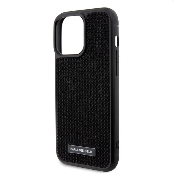 Zadný kryt Karl Lagerfeld Rhinestone Plate Metal Logo pre Apple iPhone 15 Pro, čierna Zadný kryt Karl Lagerfeld Rhinestone Plate Metal Logo pre Apple iPhone 15 Pro, čierna