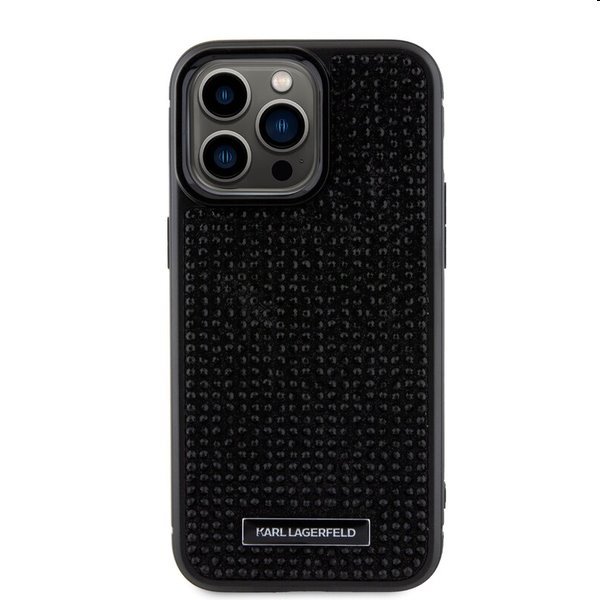 Zadný kryt Karl Lagerfeld Rhinestone Plate Metal Logo pre Apple iPhone 15 Pro, čierna Zadný kryt Karl Lagerfeld Rhinestone Plate Metal Logo pre Apple iPhone 15 Pro, čierna
