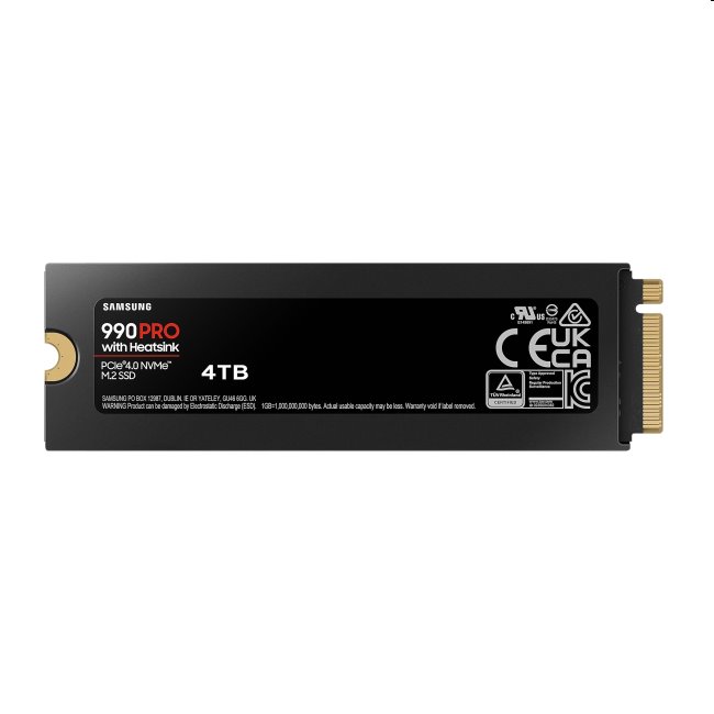Samsung SSD disk 990 PRO s chladičom, 4 TB, NVMe M.2 Samsung SSD disk 990 PRO s chladičom, 4 TB, NVMe M.2