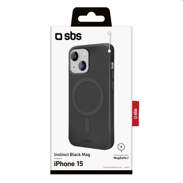 Zadný kryt SBS Instinct s MagSafe pre Apple iPhone 15, čierna