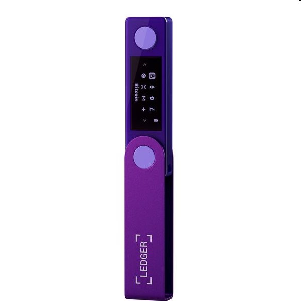 Ledger Nano X hardvérová peňaženka na kryptomeny, amethyst purple