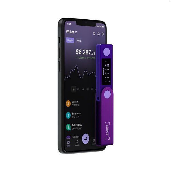 Ledger Nano X hardvérová peňaženka na kryptomeny, amethyst purple