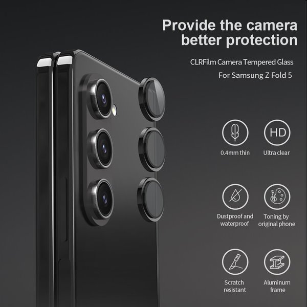 Tvrdené sklo na kameru Nillkin CLRFilm Camera pre Samsung Galaxy Z Fold 5 5G, čierna