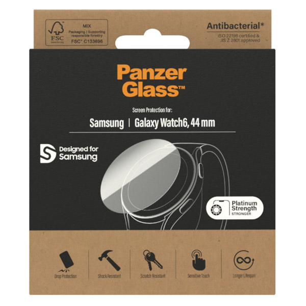 Ochranné sklo PanzerGlass Flat Glass AB pre Samsung Galaxy Watch 6 44 mm, priesvitné Ochranné sklo PanzerGlass Flat Glass AB pre Samsung Galaxy Watch 6 44 mm, priesvitné