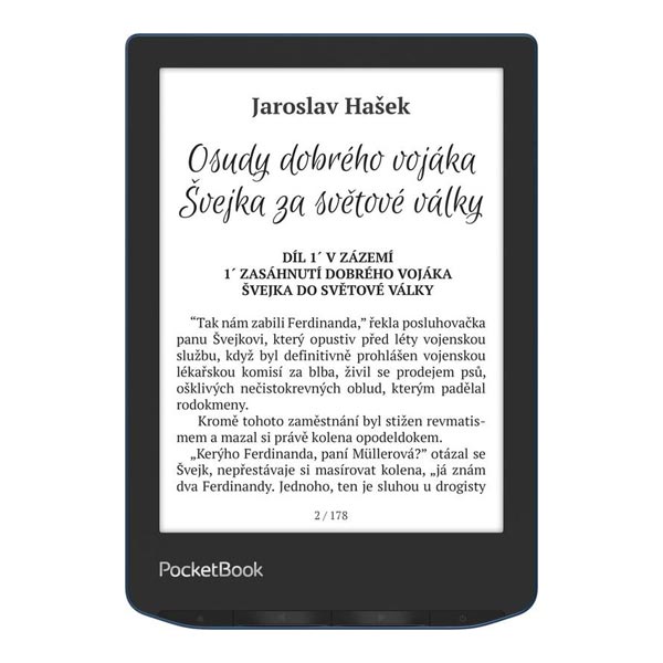 Elektronická čítačka Pocketbook 634 Verse, azúrovo modrá