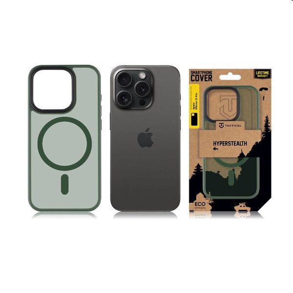 Zadný kryt Tactical MagForce Hyperstealth pre Apple iPhone 15 Pro, zelená