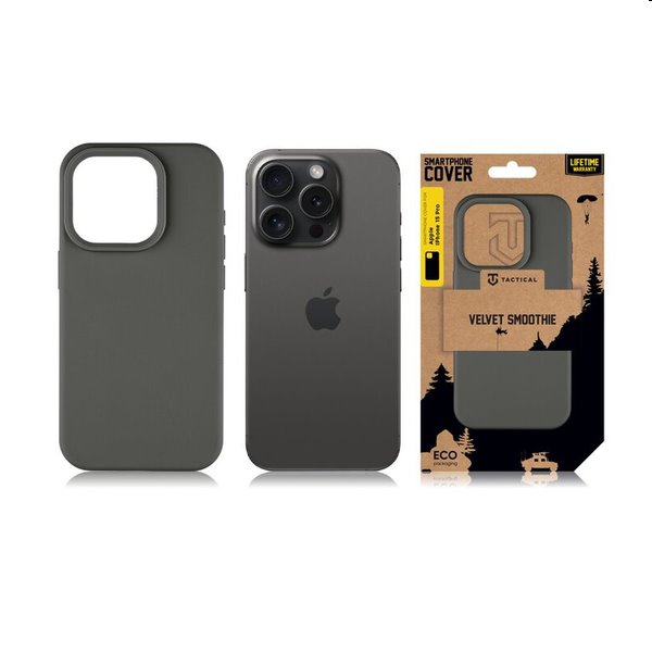 Zadný kryt Tactical Velvet Smoothie pre Apple iPhone 15 Pro, šedá Zadný kryt Tactical Velvet Smoothie pre Apple iPhone 15 Pro, šedá