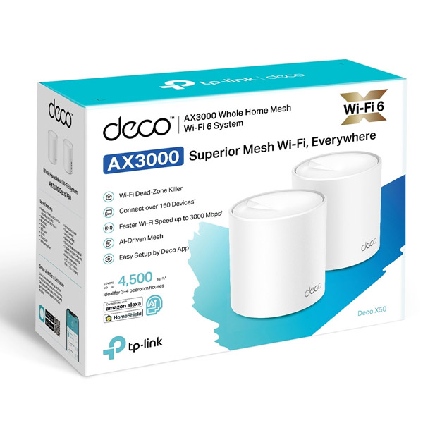 TP-Link Deco X50 (2 balenie), AX3000 domáci mesh Wi-Fi 6 Unit TP-Link Deco X50 (2 balenie), AX3000 domáci mesh Wi-Fi 6 Unit