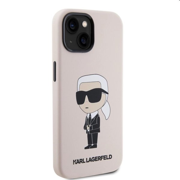 Zadný kryt Karl Lagerfeld Liquid Silicone Ikonik NFT pre Apple iPhone 15, ružová