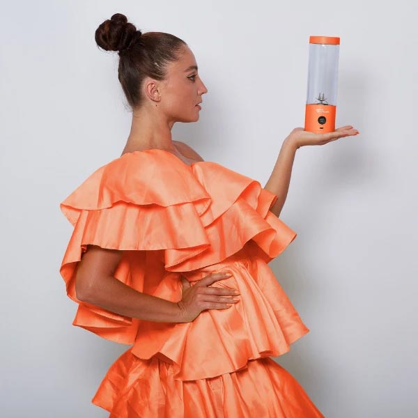 FitStream Pro Neon Orange, prenosný, USB nabíjatelný mixér