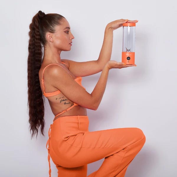 FitStream Pro Neon Orange, prenosný, USB nabíjatelný mixér