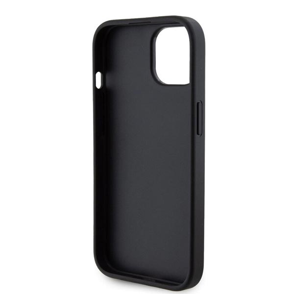 Zadný kryt Guess PU Grip Stand G Cube pre iPhone 15, čierna