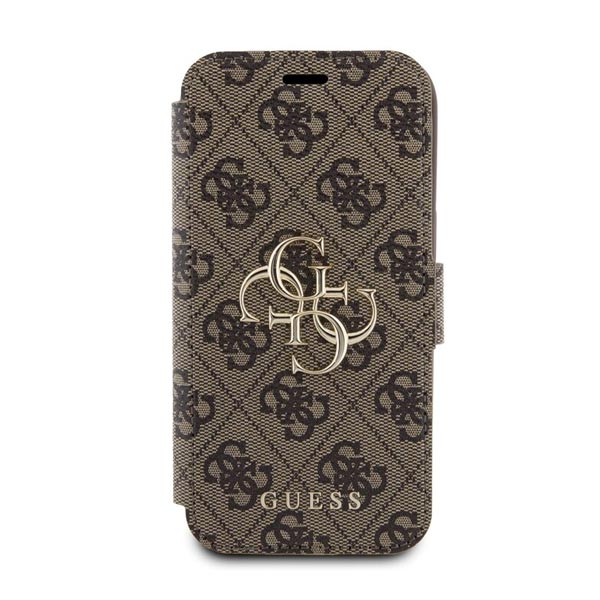 Knižkové puzdro Guess PU Leather 4G Metal Logo pre iPhone 15 Pro Max, hnedá